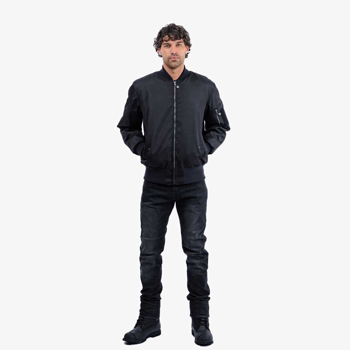 Spada Airforce MA1 CE Waterproof Bomber Textile Jacket Black FREE UK Delivery, FREE 365 Day Returns | Moto Central