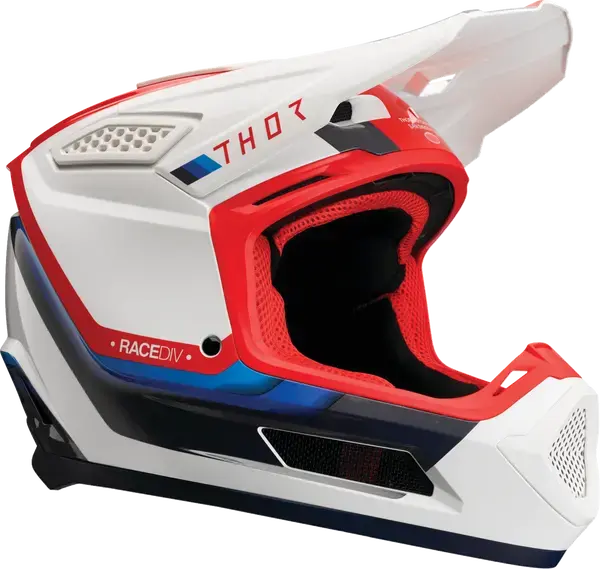 Thor Fleet Defy White / Red / Blue - FREE UK Shipping, FREE 365 Day Returns | Moto Central