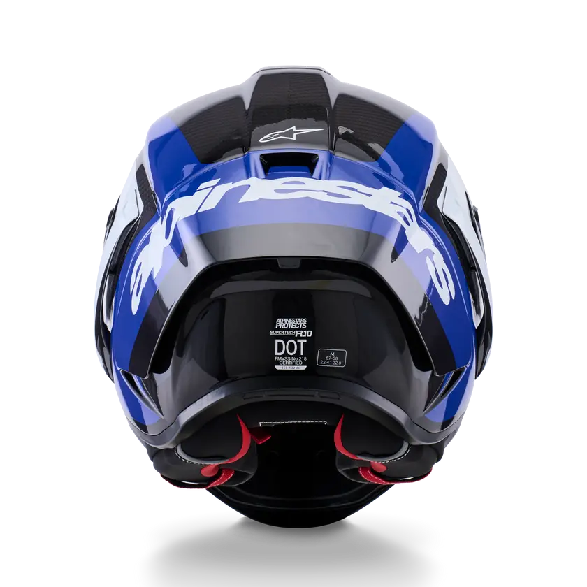 Alpinestars Supertech R10 Arius ECE 06 Gloss Black / White / Blue FREE UK Delivery, FREE 365 Day Returns | Moto Central