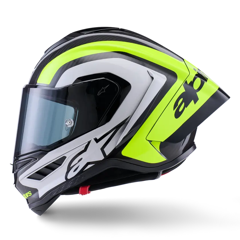 Alpinestars Supertech R10 Arius ECE 06 Gloss Black / Silver / Fluo Yellow FREE UK Delivery, FREE 365 Day Returns | Moto Central