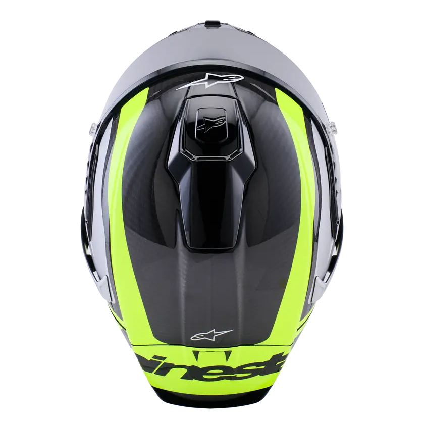 Alpinestars Supertech R10 Arius ECE 06 Gloss Black / Silver / Fluo Yellow FREE UK Delivery, FREE 365 Day Returns | Moto Central