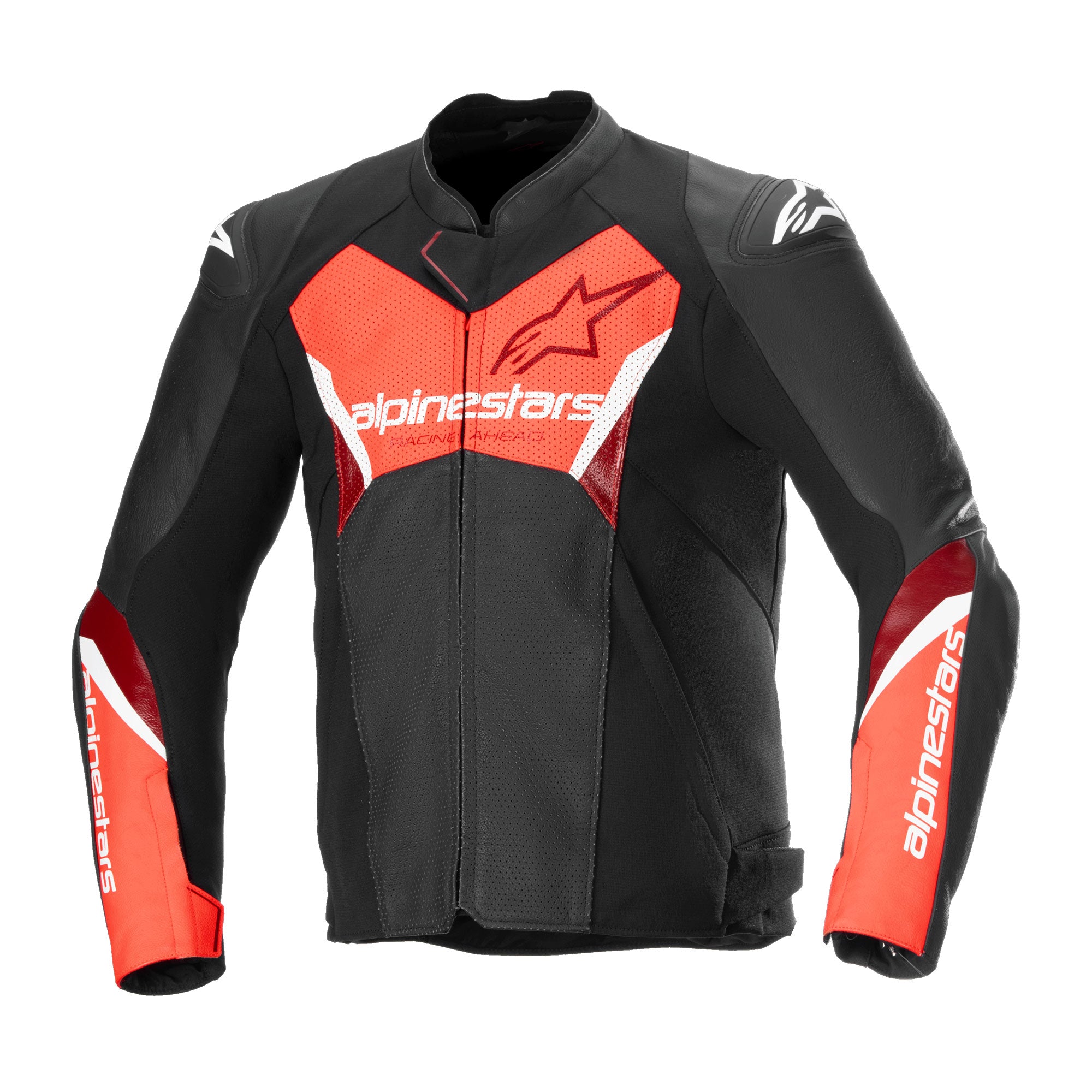 Alpinestars Faster V3 Airflow Leather Jacket Black / Fluo Red - FREE UK Shipping, FREE 365 Day Returns | Moto Central