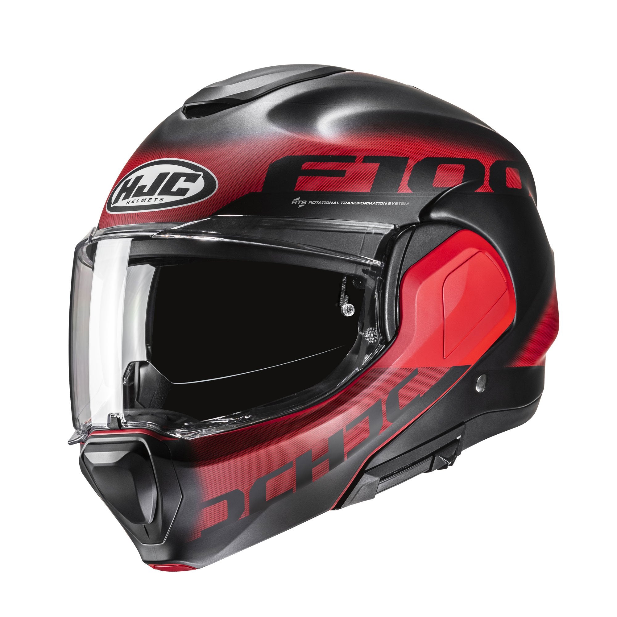 HJC F100 Hetal Flip-Up Helmet MC1SF Red - FREE UK Shipping, FREE 365 Day Returns | Moto Central