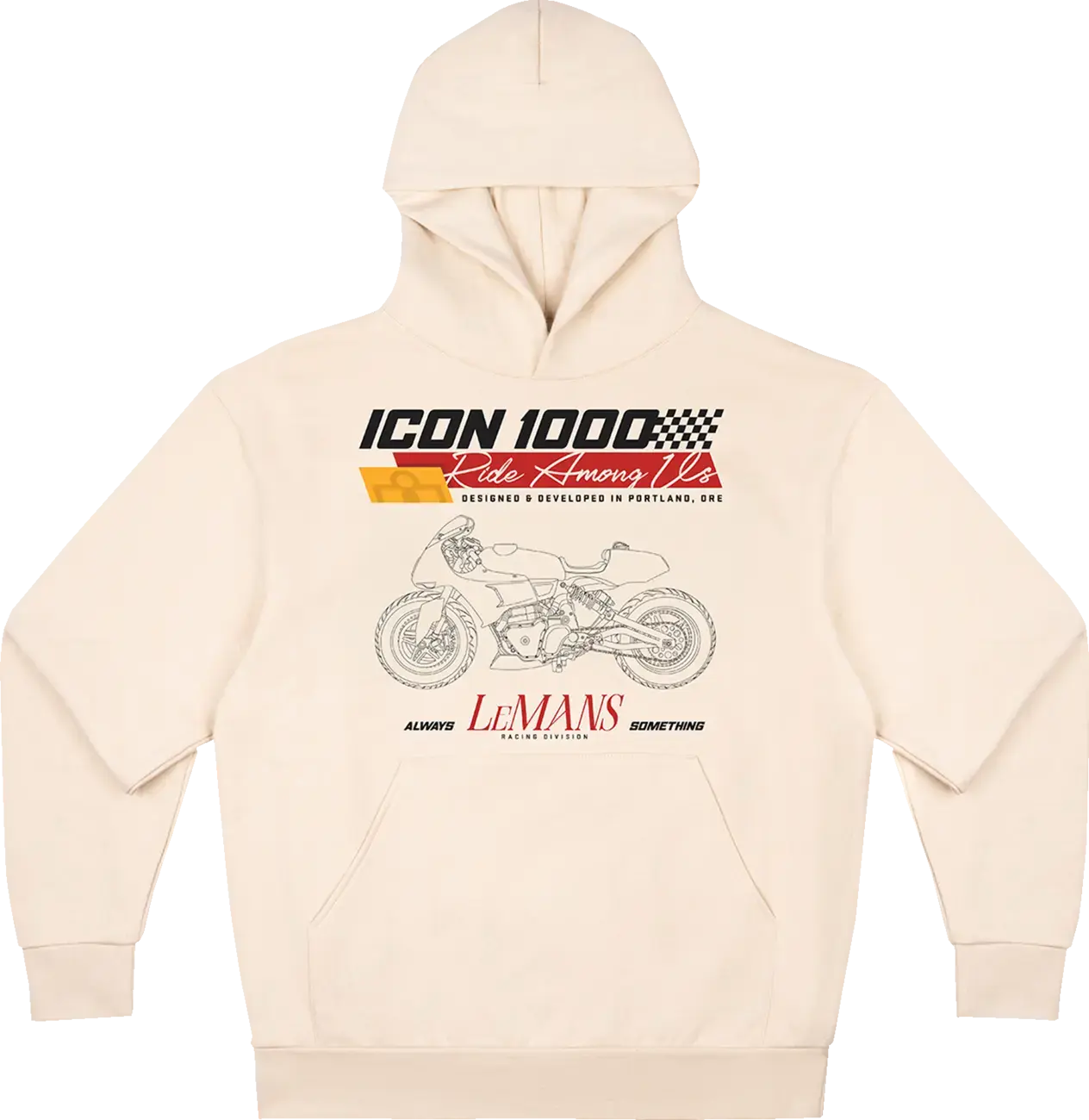 Icon Always Something Hoodie Ivory - FREE UK Shipping, FREE 365 Day Returns | Moto Central