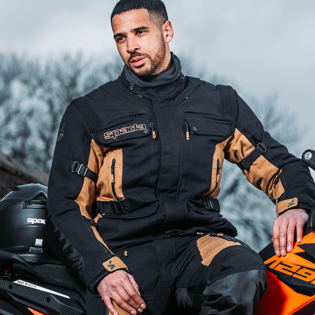 Spada Ascent V3 CE Textile Jacket Black / Tan FREE UK Delivery, FREE 365 Day Returns | Moto Central