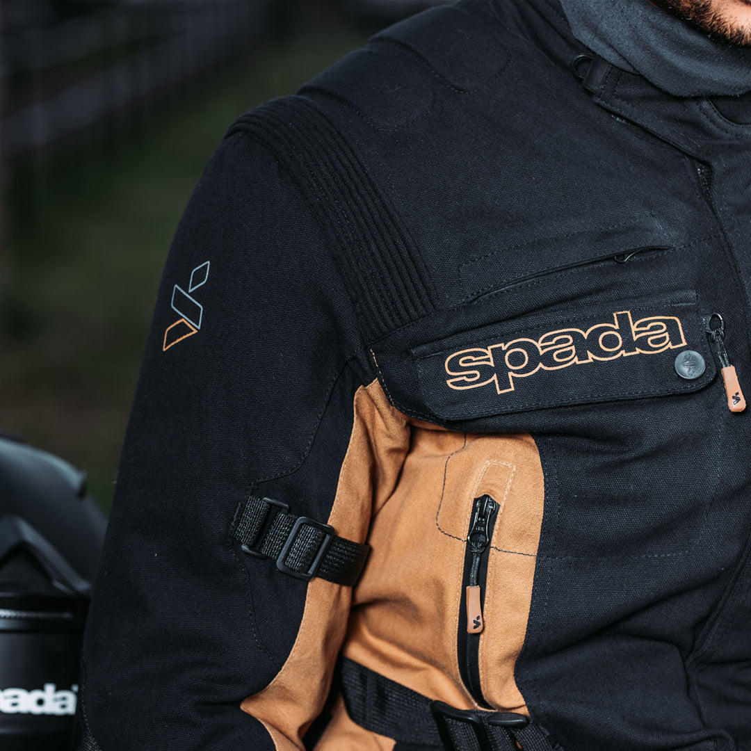 Spada Ascent V3 CE Textile Jacket Black / Tan FREE UK Delivery, FREE 365 Day Returns | Moto Central
