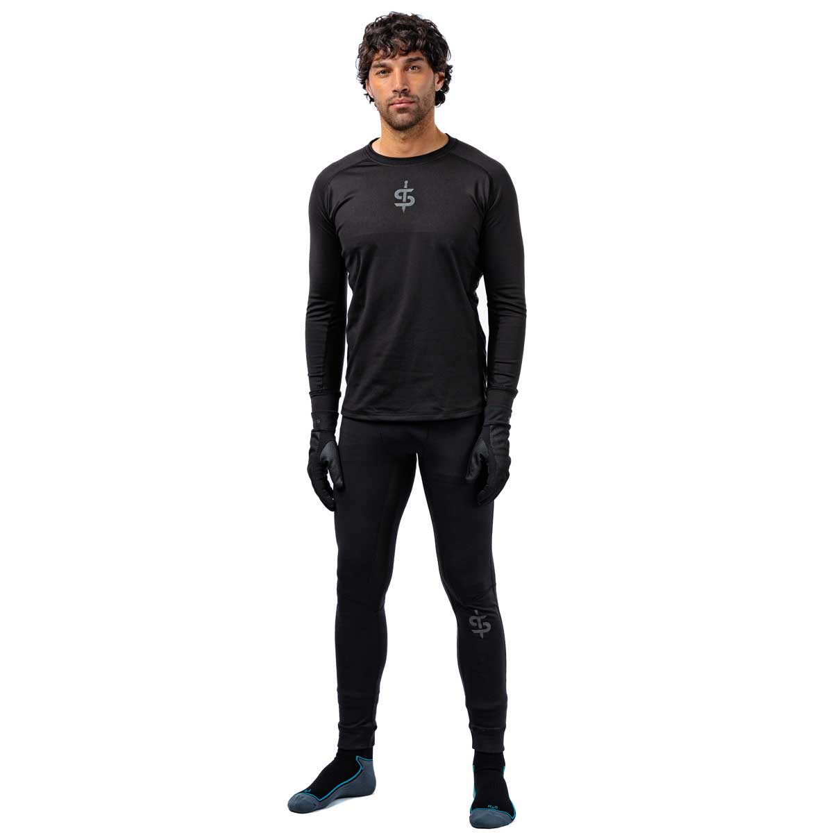 Spada Crucible Crew Long Sleeves Base Layer T-Shirt Black / Petrol FREE UK Delivery, FREE 365 Day Returns | Moto Central