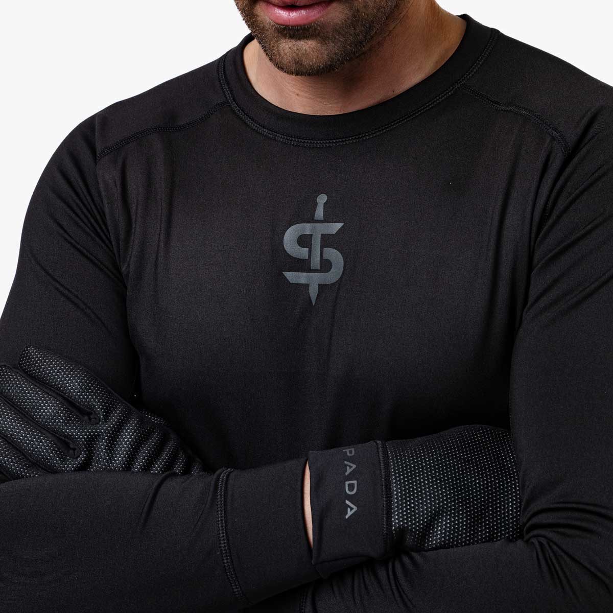 Spada Crucible Crew Long Sleeves Base Layer T-Shirt Black / Petrol FREE UK Delivery, FREE 365 Day Returns | Moto Central