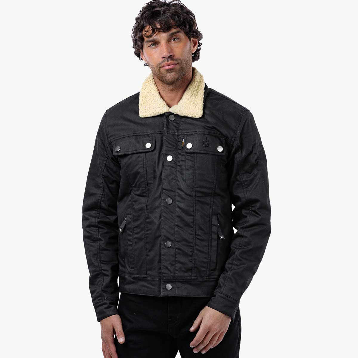 Spada Temper Trucker CE Textile Jacket Black / Tan FREE UK Delivery, FREE 365 Day Returns | Moto Central