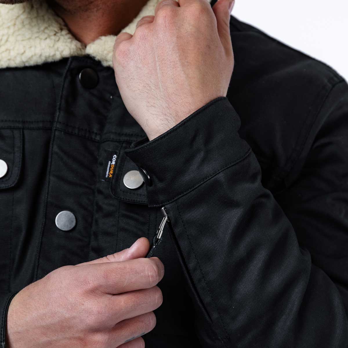Spada Temper Trucker CE Textile Jacket Black / Tan FREE UK Delivery, FREE 365 Day Returns | Moto Central