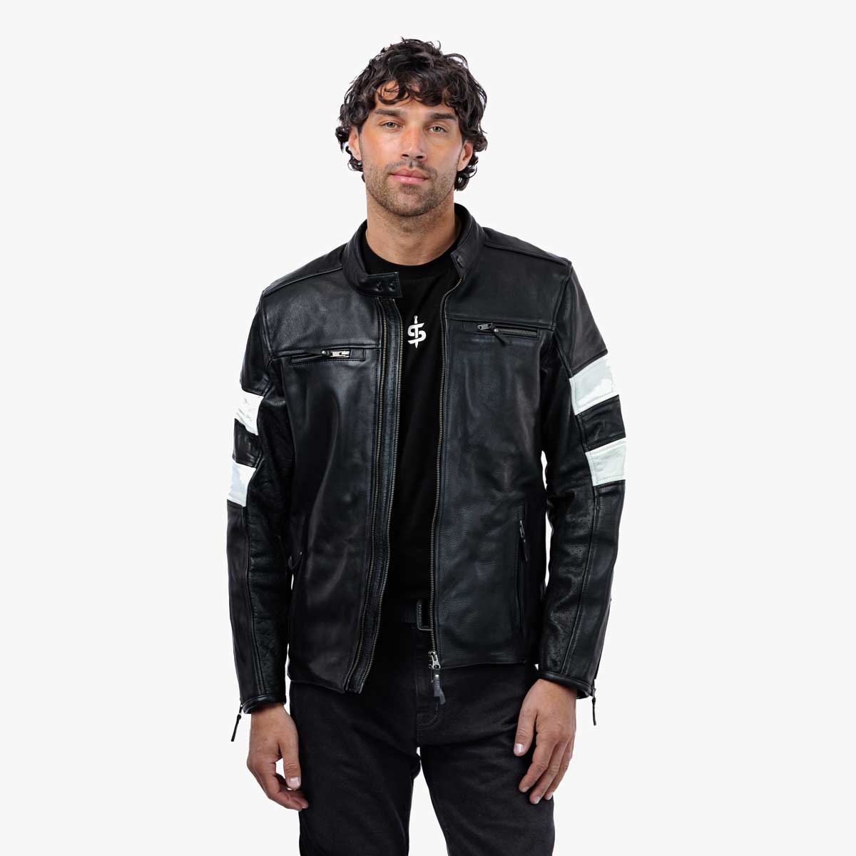 Spada Hanzo CE Leather Jacket Black / Ivory FREE UK Delivery, FREE 365 Day Returns | Moto Central
