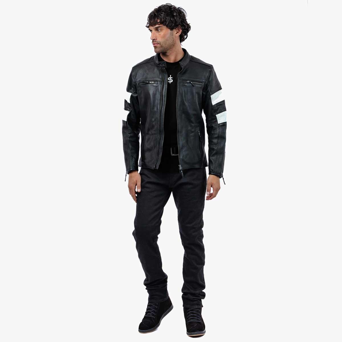 Spada Hanzo CE Leather Jacket Black / Ivory FREE UK Delivery, FREE 365 Day Returns | Moto Central