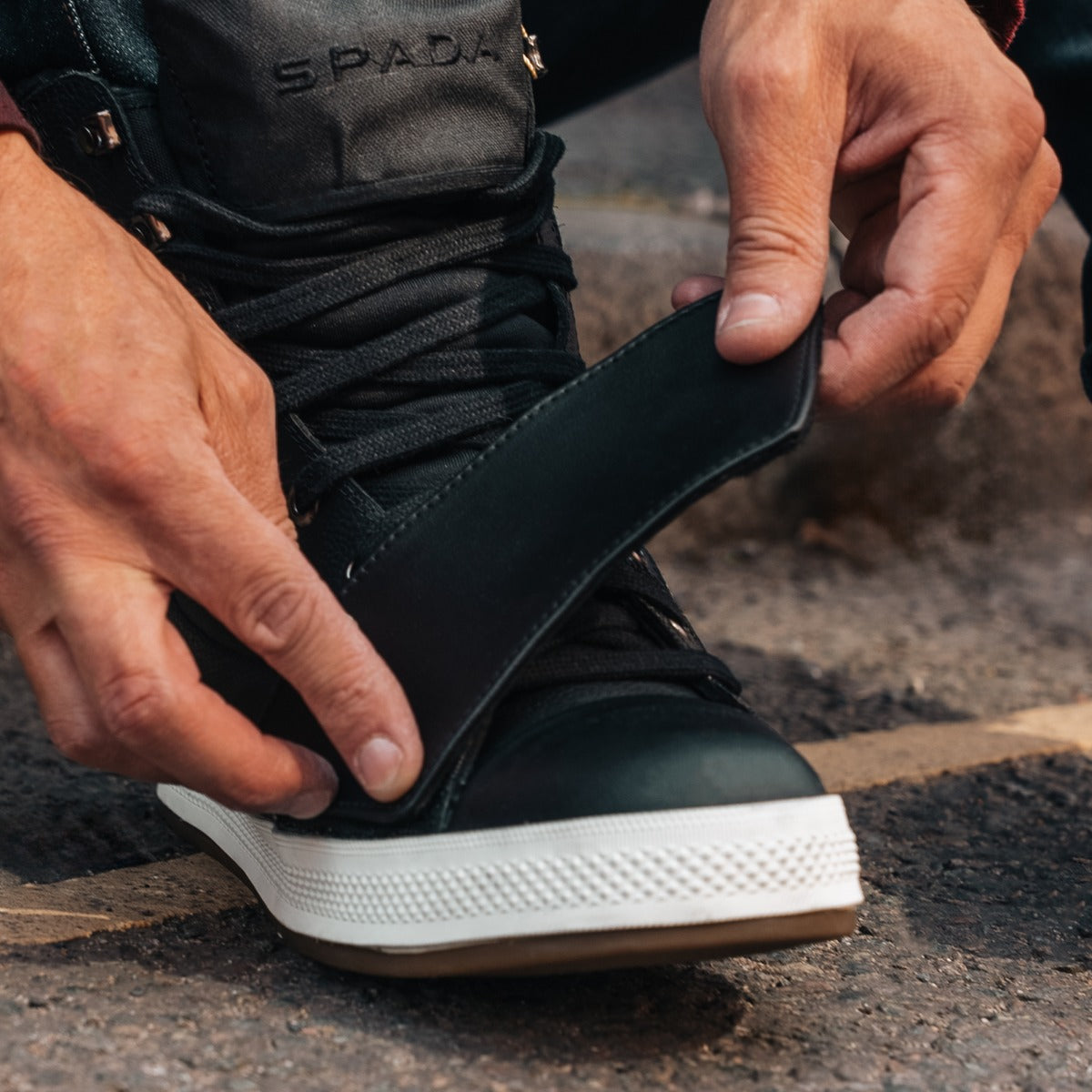 Spada Heat CE High Top Trainer Boots Black FREE UK Delivery, FREE 365 Day Returns | Moto Central