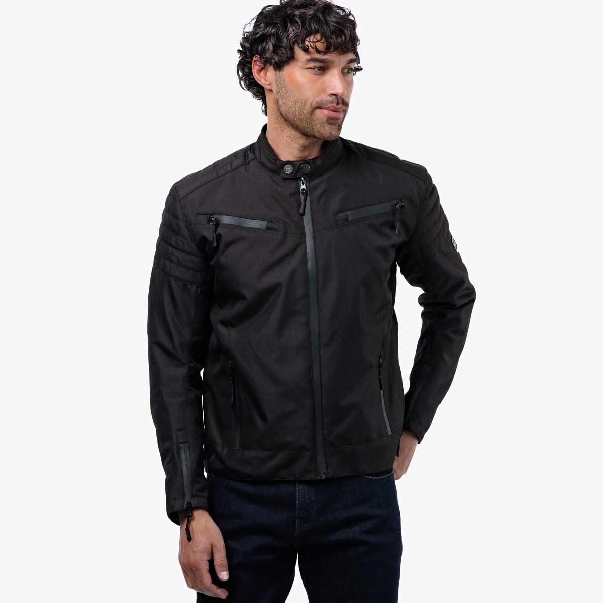 Spada Cafe Flux CE Textile Jacket Black FREE UK Delivery, FREE 365 Day Returns | Moto Central