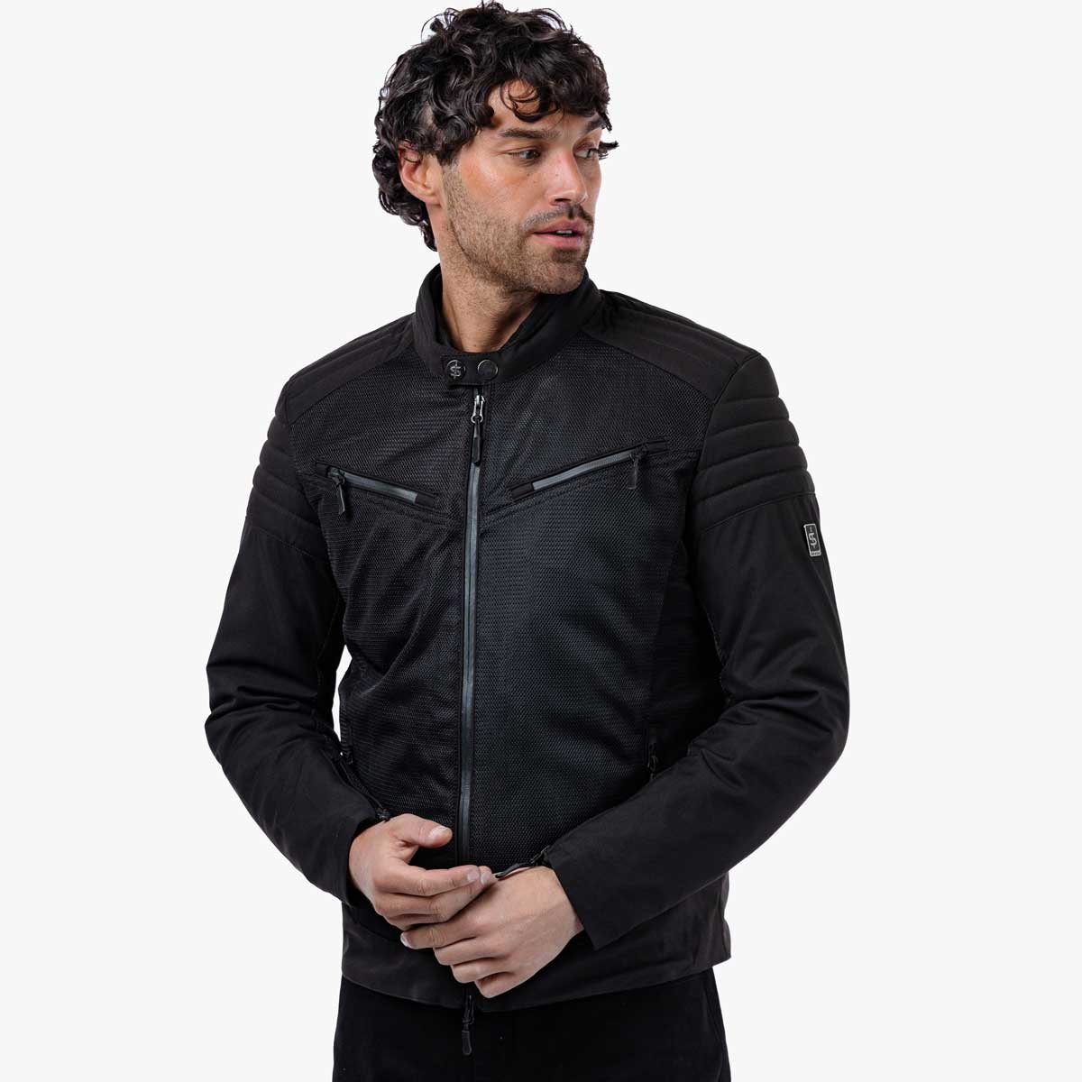 Spada Cafe Air CE Textile Jacket Black FREE UK Delivery, FREE 365 Day Returns | Moto Central
