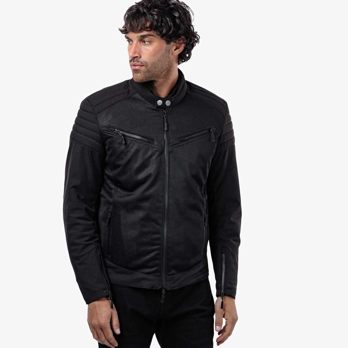 Spada Cafe Air CE Textile Jacket Black FREE UK Delivery, FREE 365 Day Returns | Moto Central