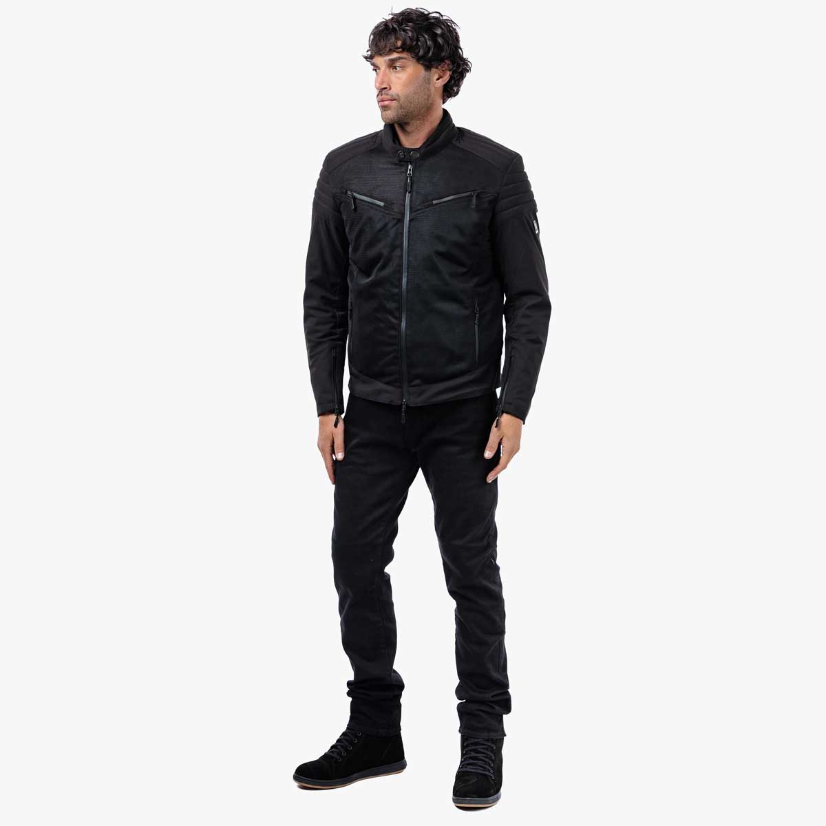 Spada Cafe Air CE Textile Jacket Black FREE UK Delivery, FREE 365 Day Returns | Moto Central