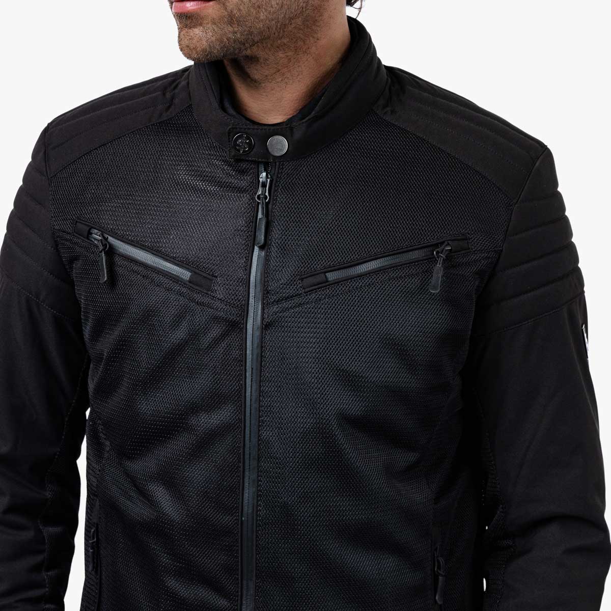 Spada Cafe Air CE Textile Jacket Black FREE UK Delivery, FREE 365 Day Returns | Moto Central