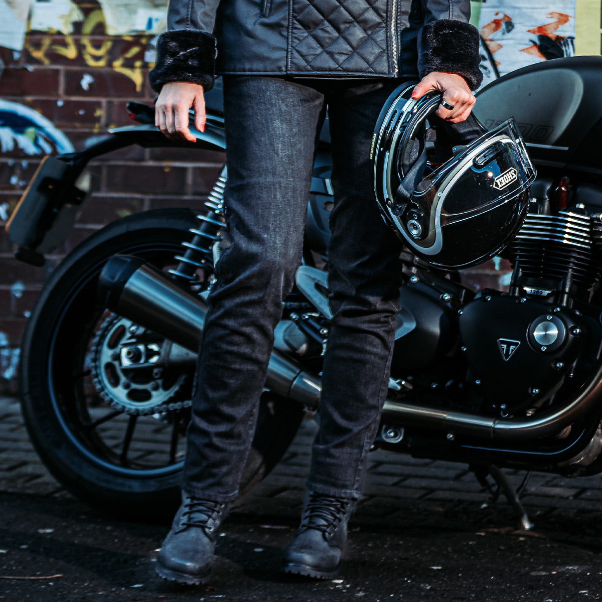 Spada Drifter CE Ladies Denim Jeans Washed Black FREE UK Delivery, FREE 365 Day Returns | Moto Central