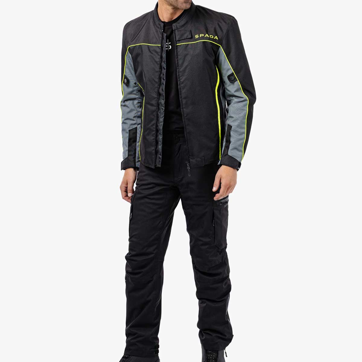 Spada Pace Rev.2 CE Waterproof Textile Jacket Black / Grey / Fluo FREE UK Delivery, FREE 365 Day Returns | Moto Central