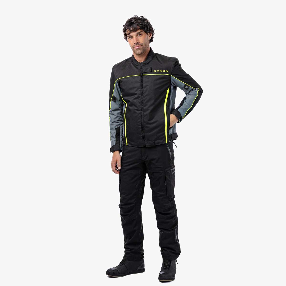 Spada Pace Rev.2 CE Waterproof Textile Jacket Black / Grey / Fluo FREE UK Delivery, FREE 365 Day Returns | Moto Central