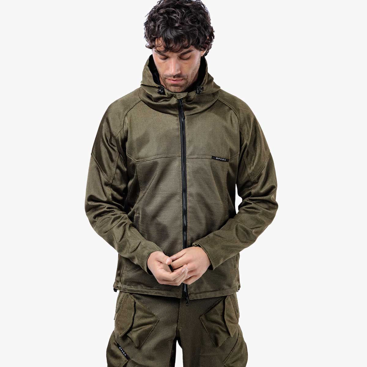 Spada Hooded Air CE Textile Jacket Olive Green FREE UK Delivery, FREE 365 Day Returns | Moto Central