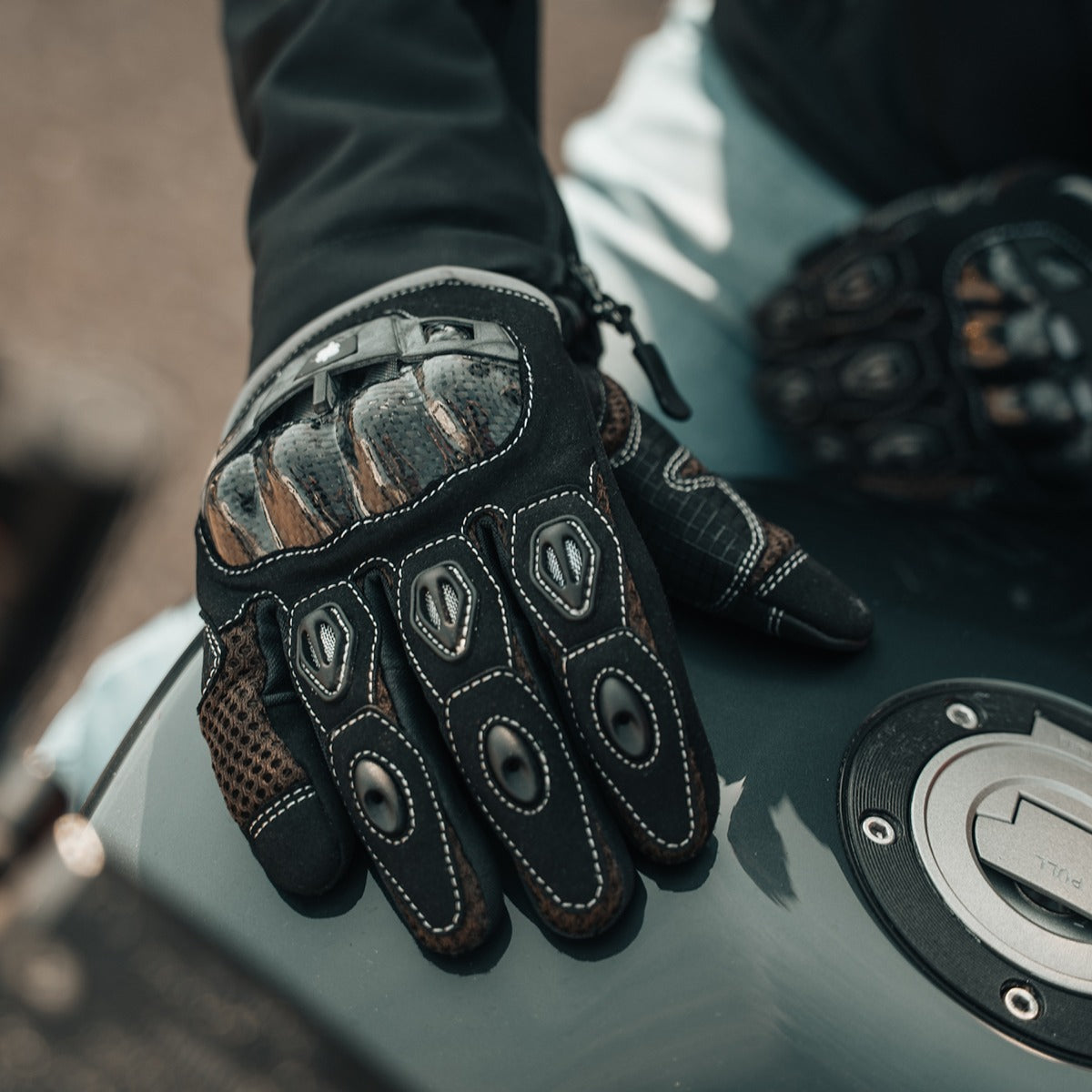 Spada MX-Air REV.2 CE Textile Gloves Walnut Brown FREE UK Delivery, FREE 365 Day Returns | Moto Central