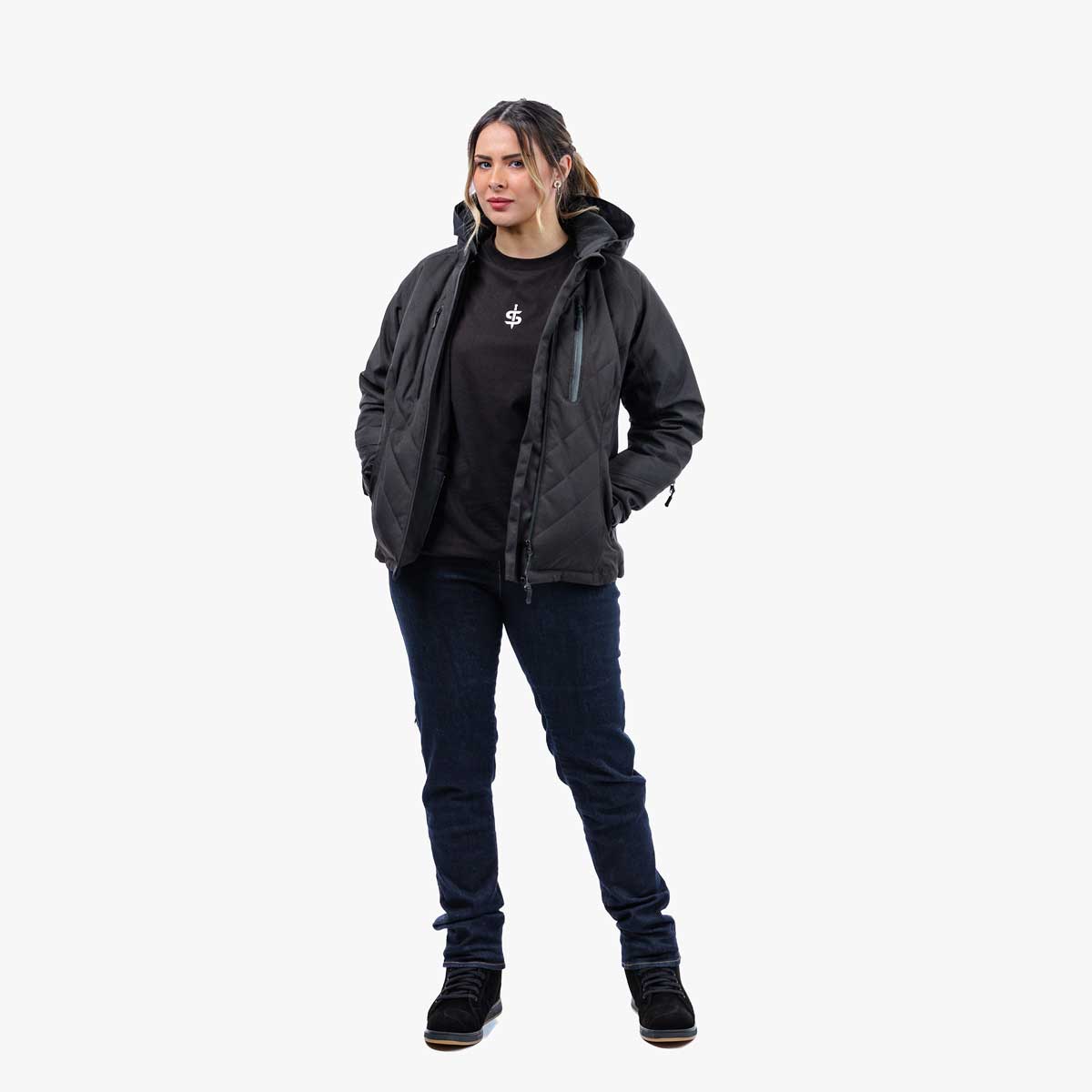 Spada Bella CE Waterproof Ladies Quilted Textile Jacket Black FREE UK Delivery, FREE 365 Day Returns | Moto Central