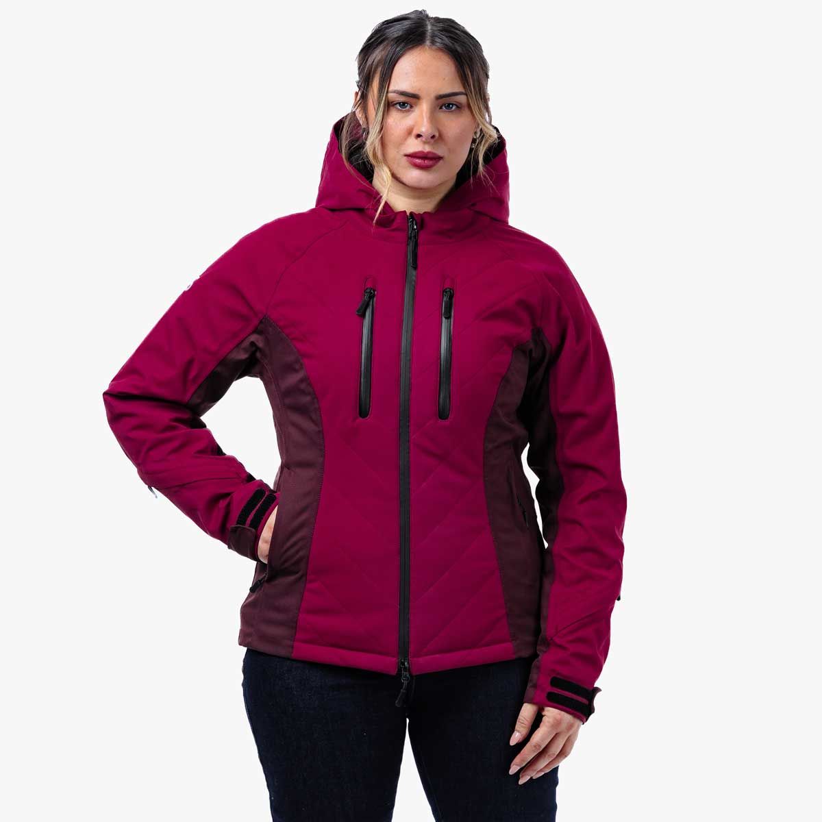Spada Bella CE Waterproof Ladies Quilted Textile Jacket Port Red