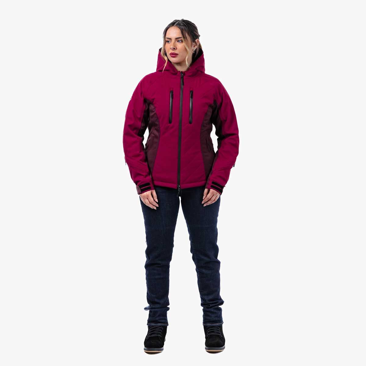 Spada Bella CE Waterproof Ladies Quilted Textile Jacket Port Red