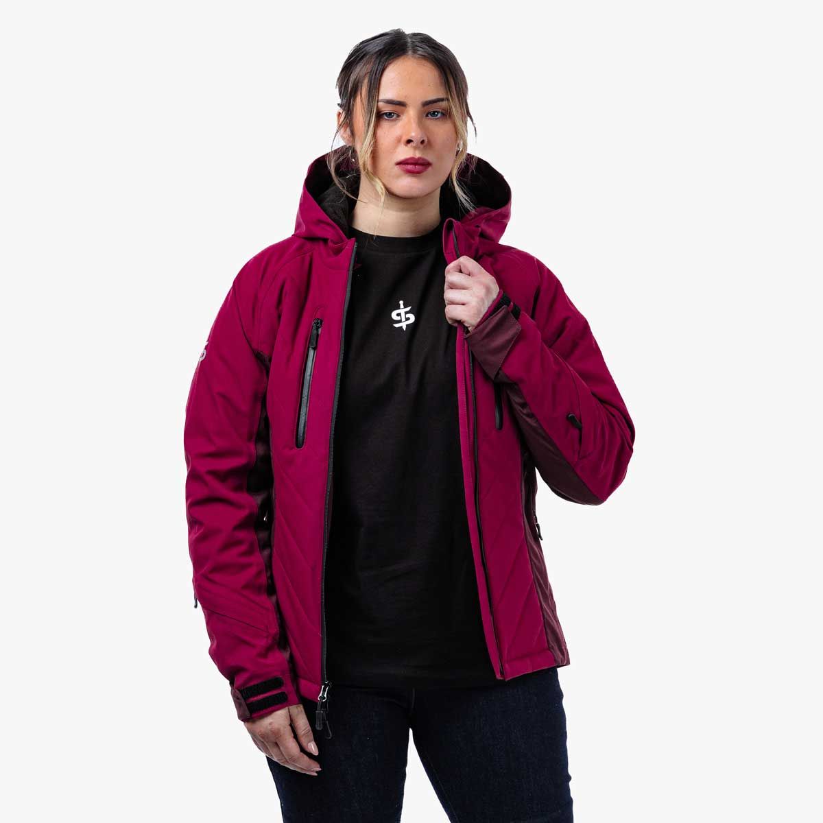 Spada Bella CE Waterproof Ladies Quilted Textile Jacket Port Red