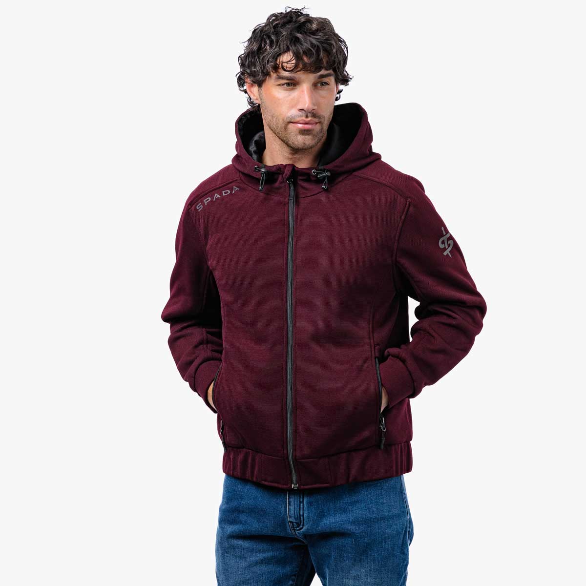 Spada Blade Zip CE Hoodie Port Red FREE UK Delivery, FREE 365 Day Returns | Moto Central