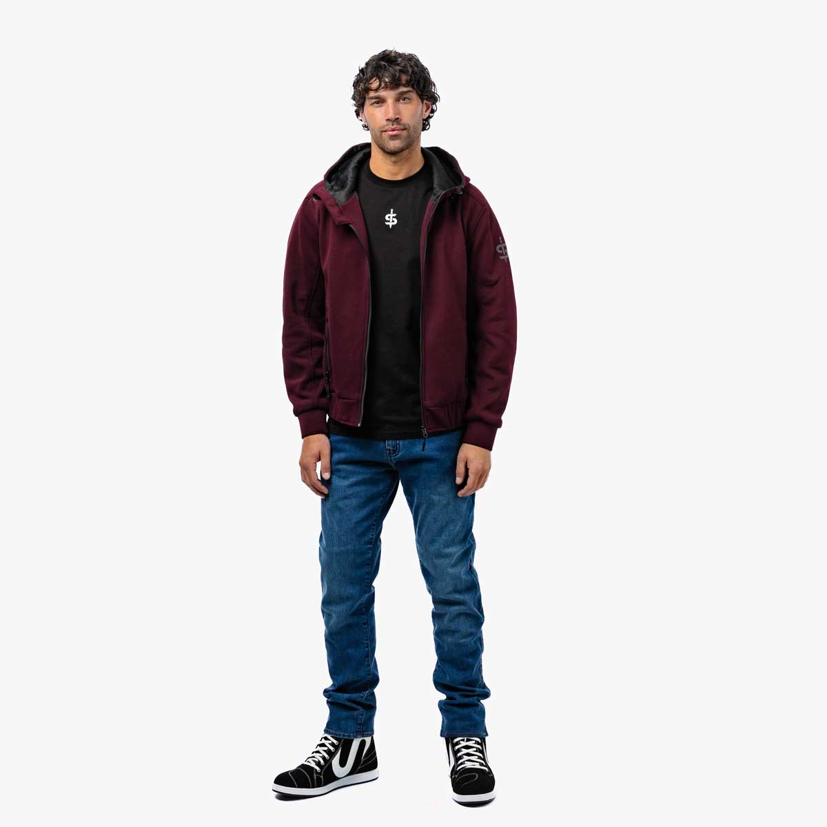 Spada Blade Zip CE Hoodie Port Red FREE UK Delivery, FREE 365 Day Returns | Moto Central