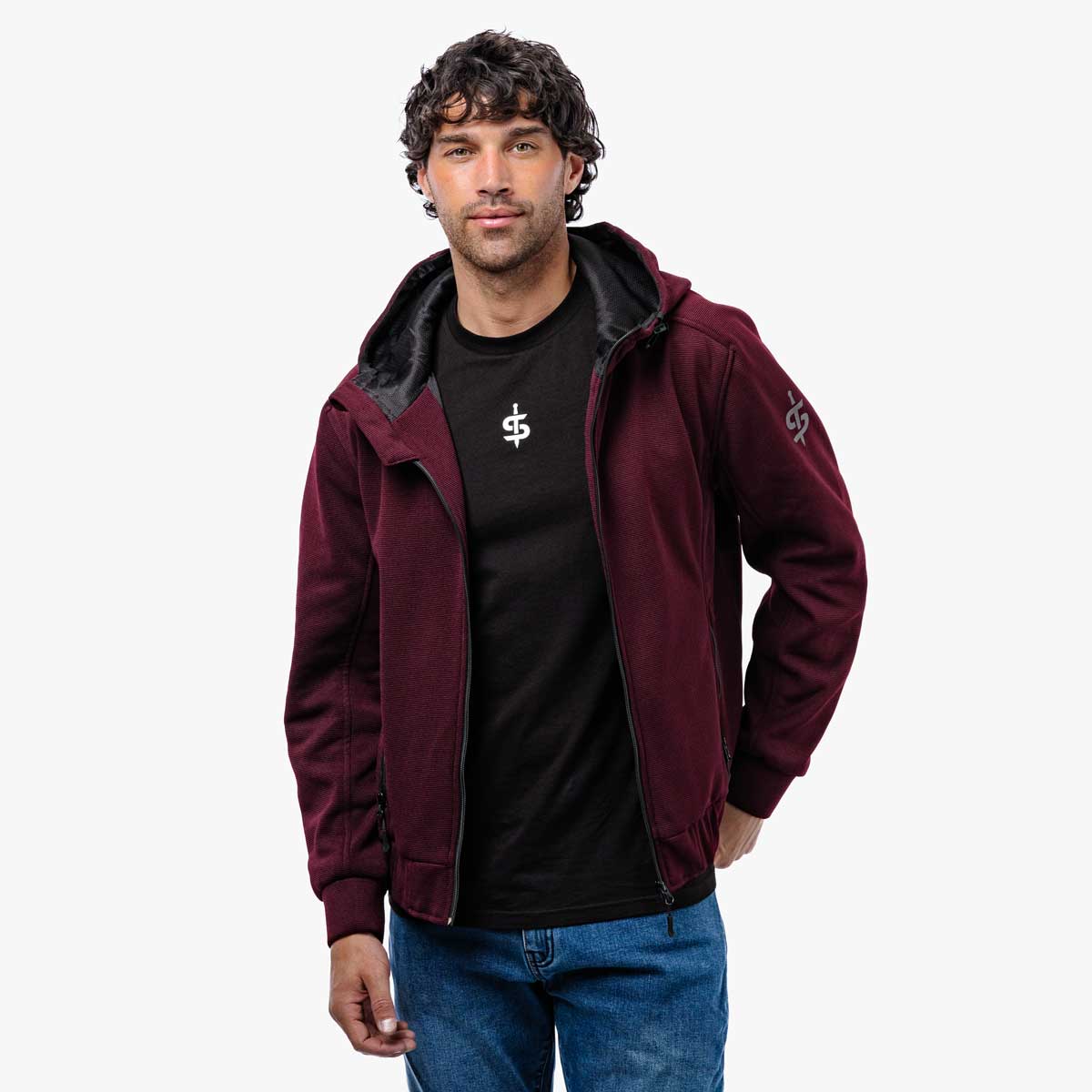 Spada Blade Zip CE Hoodie Port Red FREE UK Delivery, FREE 365 Day Returns | Moto Central