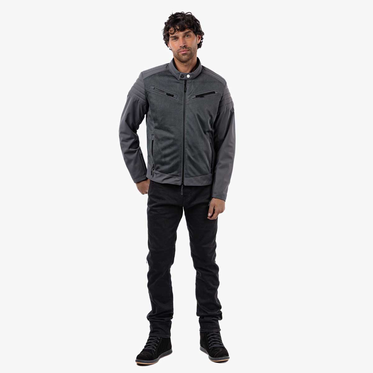 Spada Cafe Air CE Textile Jacket Ultimate Grey FREE UK Delivery, FREE 365 Day Returns | Moto Central