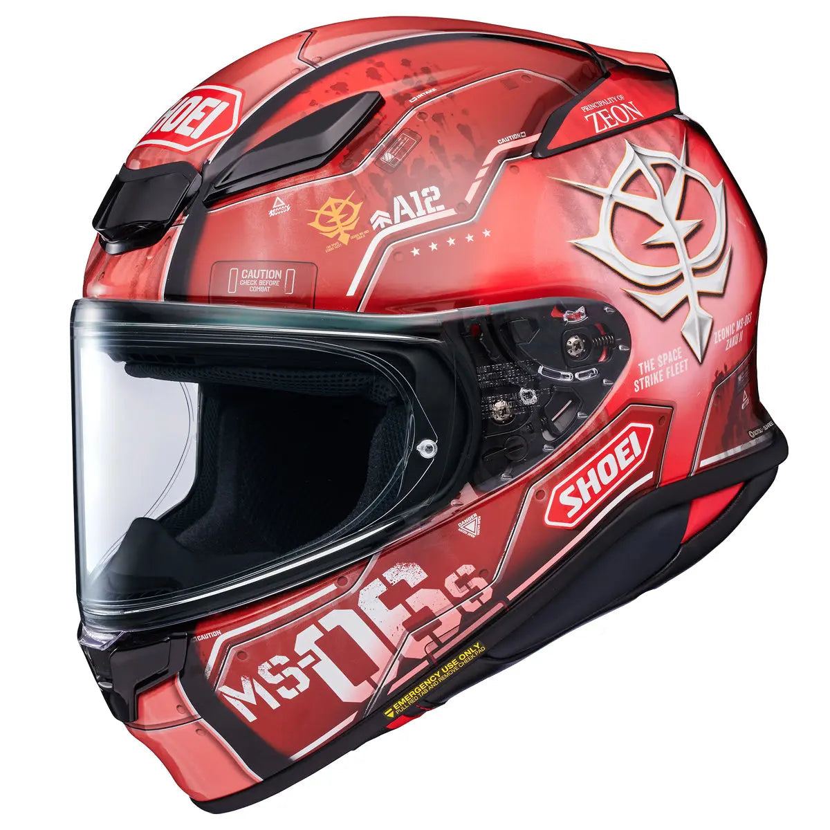 Shoei NXR2 MS-06S Char's Zaku 2 TC1 Red FREE UK Delivery, FREE 365 Day Returns | Moto Central