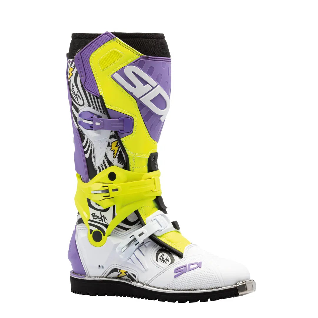 Sidi Crossair CE Boots Billy Bolt LE Purple / Yellow FREE UK Delivery, FREE 365 Day Returns | Moto Central