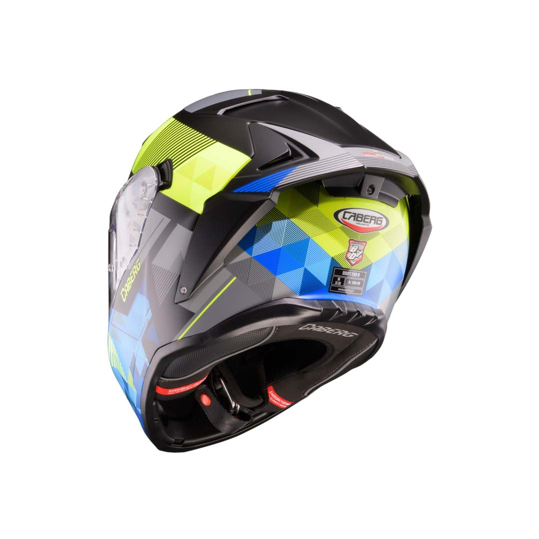 Caberg Drift Evo 2 Prism Matt Black / Fluo Yellow / Blue - FREE UK Delivery, FREE 365 Day Returns | Moto Central
