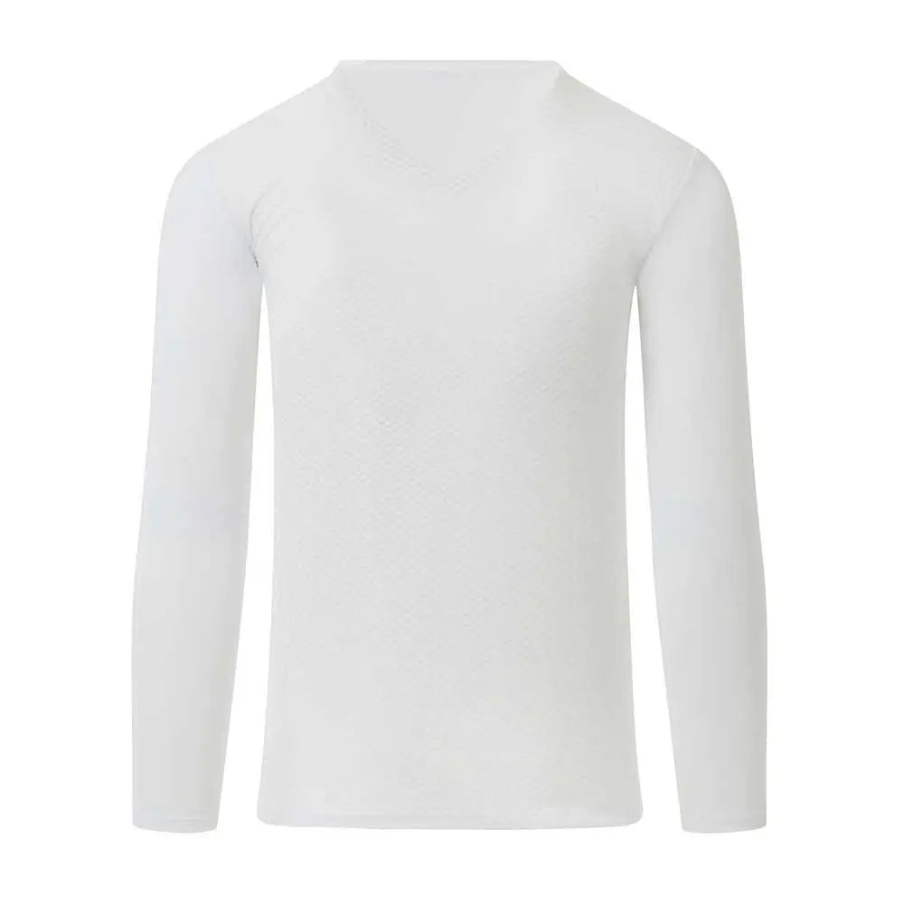 ZeroFit IceSkin Base Layer V-Neck Long Sleeves T-Shirt White FREE UK Delivery, FREE 365 Day Returns | Moto Central