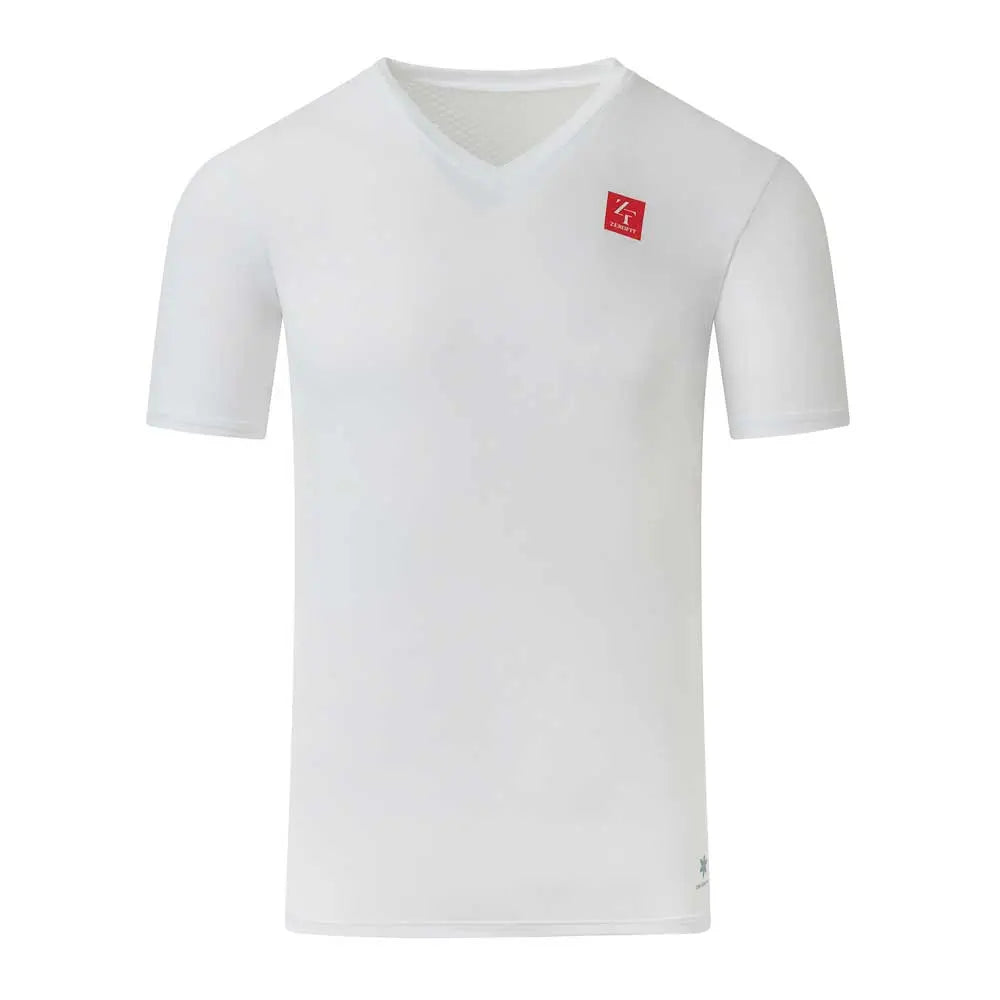 ZeroFit IceSkin Base Layer V-Neck Short Sleeves T-Shirt White FREE UK Delivery, FREE 365 Day Returns | Moto Central