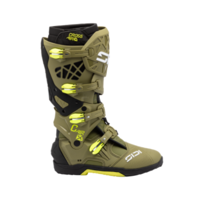 Sidi Crossair X CE Boots Olive Green / Fluo Yellow