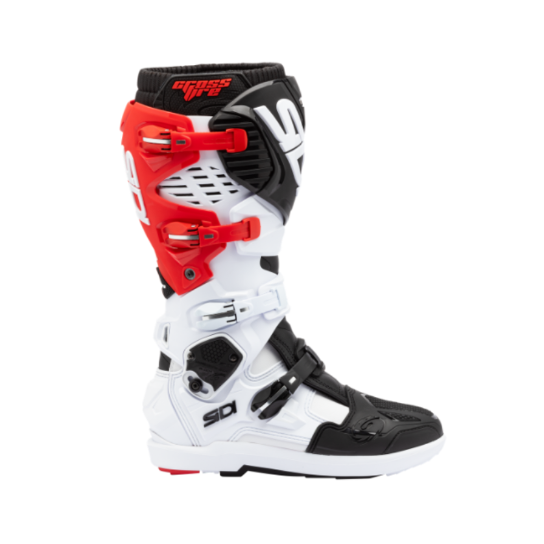 Sidi Crossfire 3 SRS CE Boots White / Black / Red - FREE UK Delivery, FREE 365 Day Returns | Moto Central