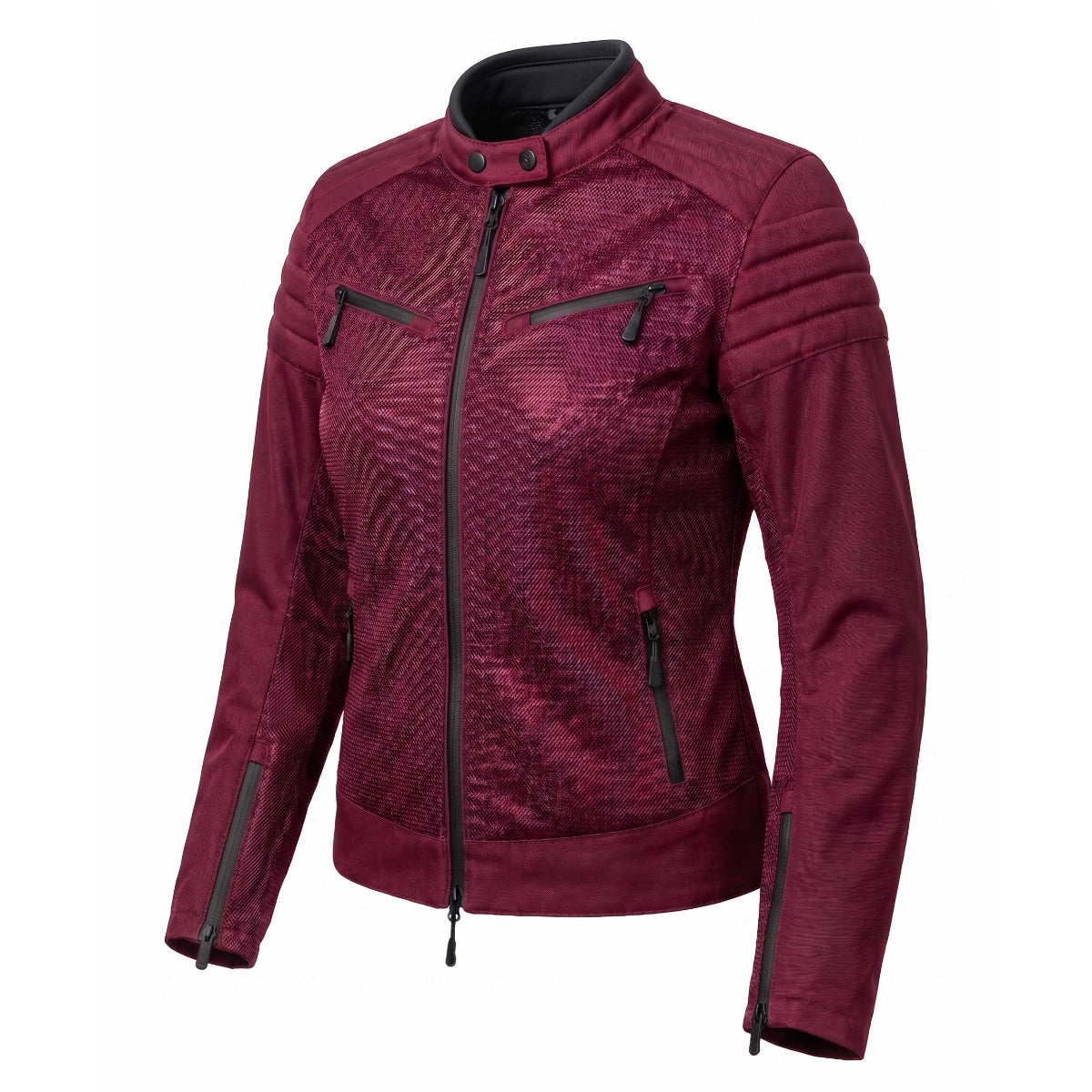Spada Cafe Air CE Ladies Ventilated Textile Jacket Berry Red FREE UK Delivery, FREE 365 Day Returns | Moto Central