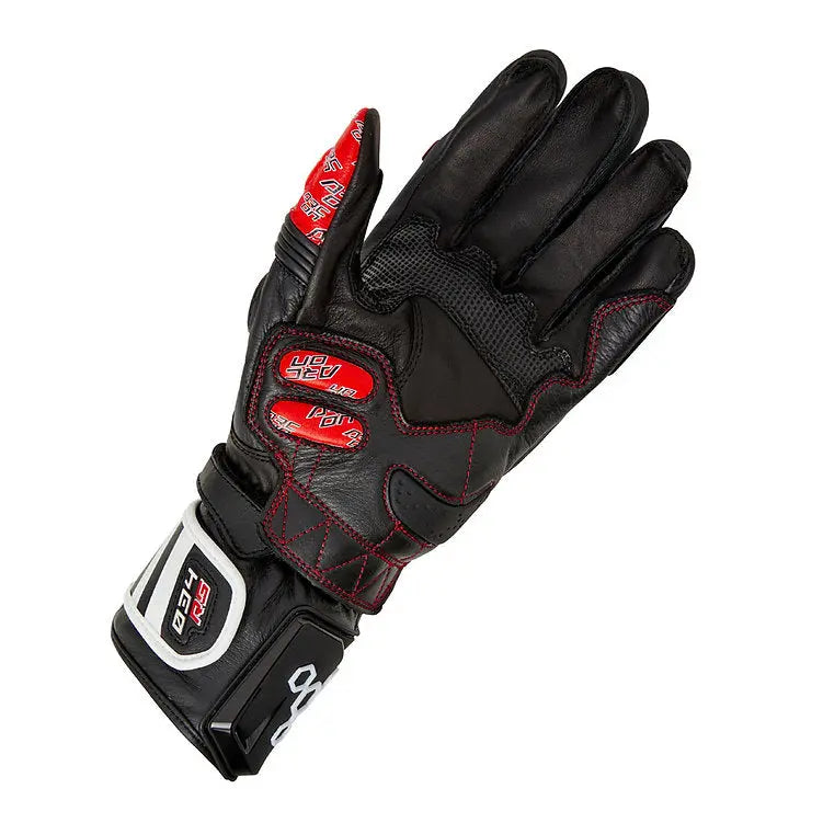 Arc-On 034 RS CE Leather Gloves Black / White / Red FREE UK Delivery, FREE 365 Day Returns | Moto Central