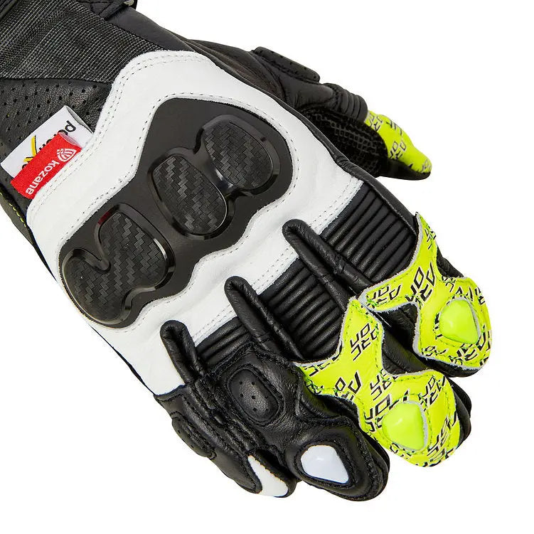 Arc-On 034 RS CE Leather Gloves Black / White / Yellow FREE UK Delivery, FREE 365 Day Returns | Moto Central