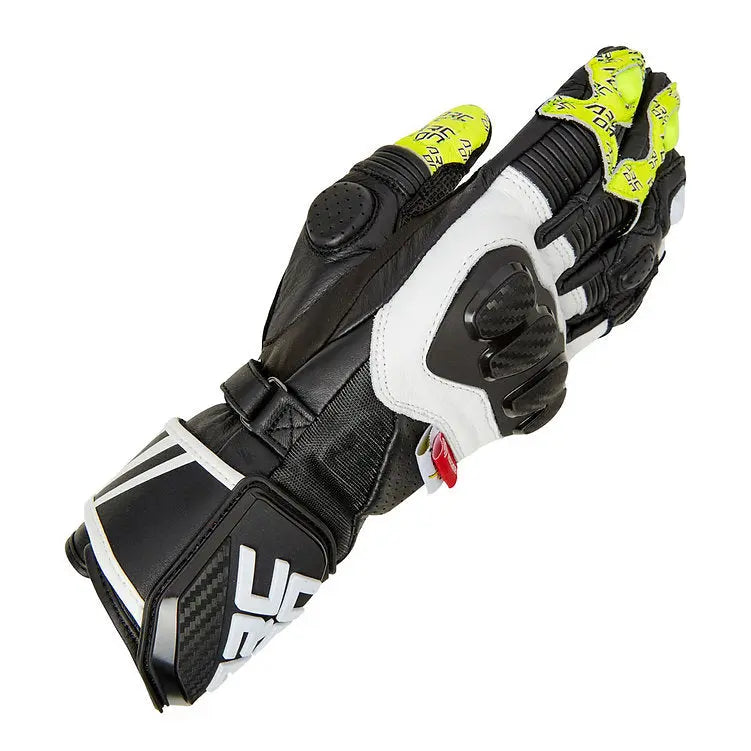 Arc-On 034 RS CE Leather Gloves Black / White / Yellow FREE UK Delivery, FREE 365 Day Returns | Moto Central
