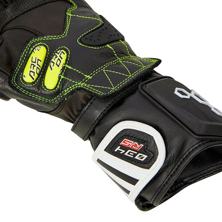 Arc-On 034 RS CE Leather Gloves Black / White / Yellow FREE UK Delivery, FREE 365 Day Returns | Moto Central