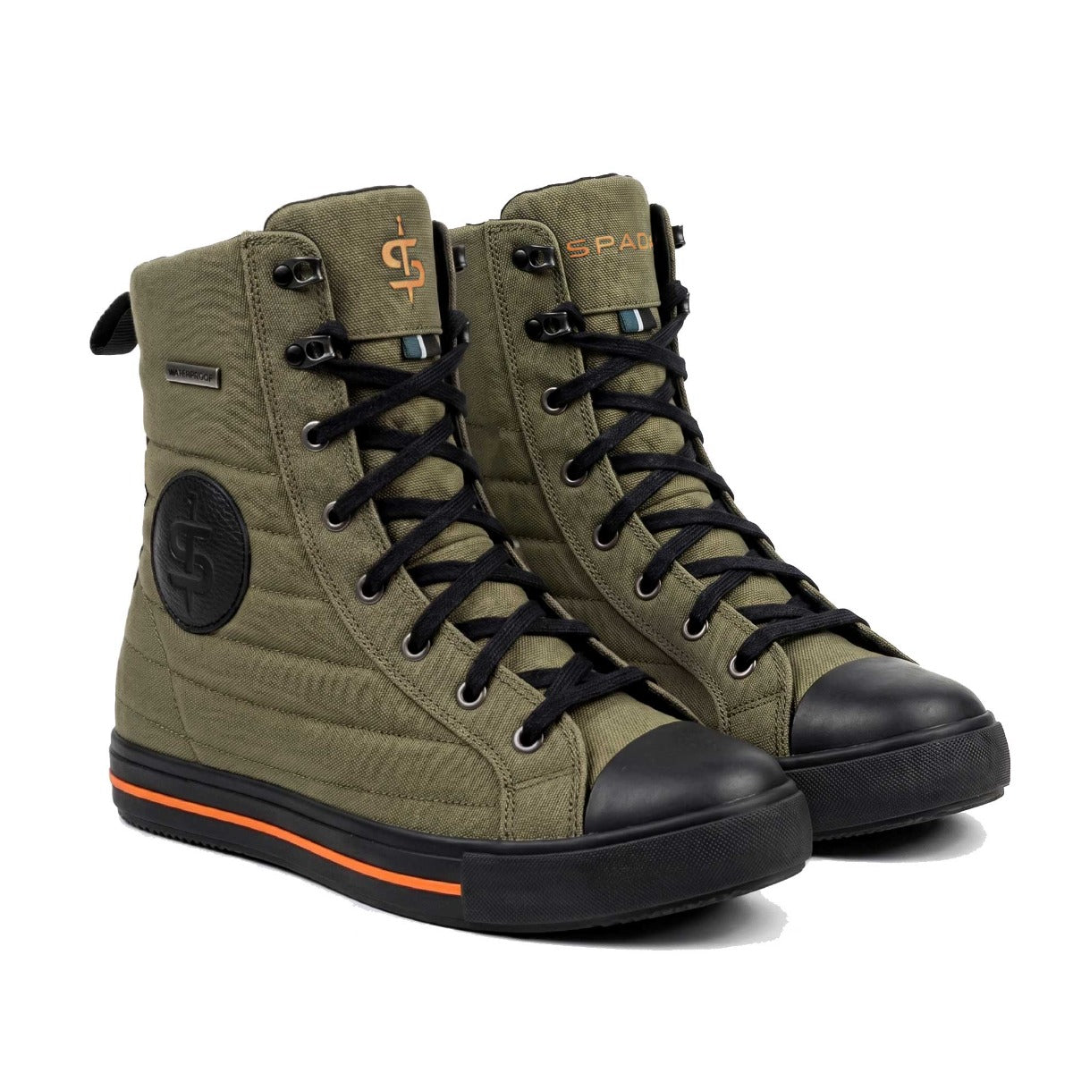 Spada Switch CE High Top Trainers Boots Olive Green FREE UK Delivery, FREE 365 Day Returns | Moto Central