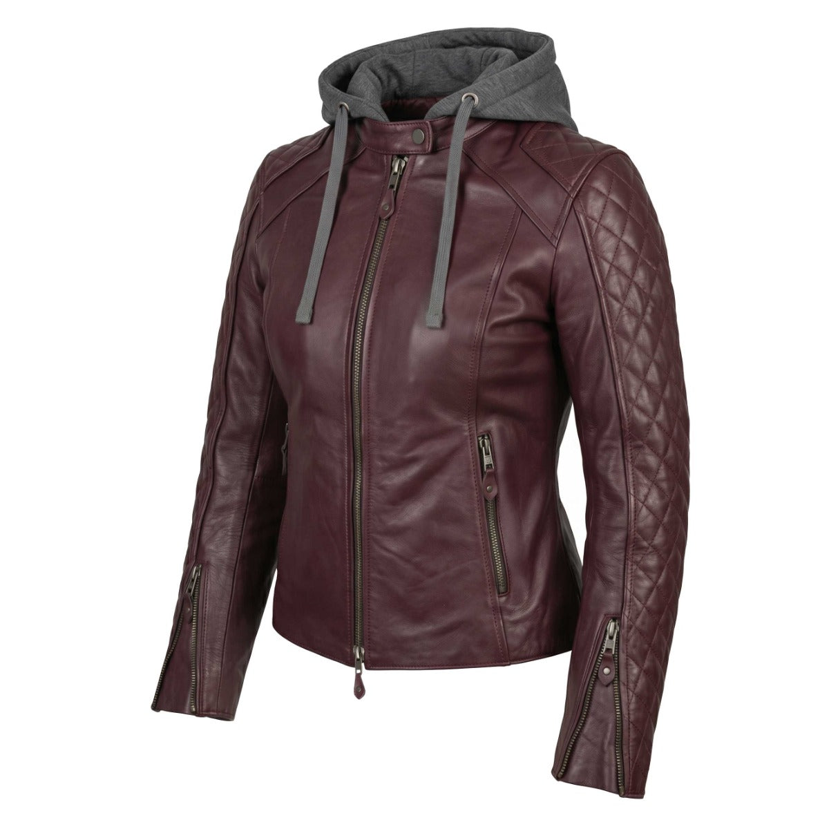 Spada Pulse CE Ladies Leather Jacket Port Red FREE UK Delivery, FREE 365 Day Returns | Moto Central