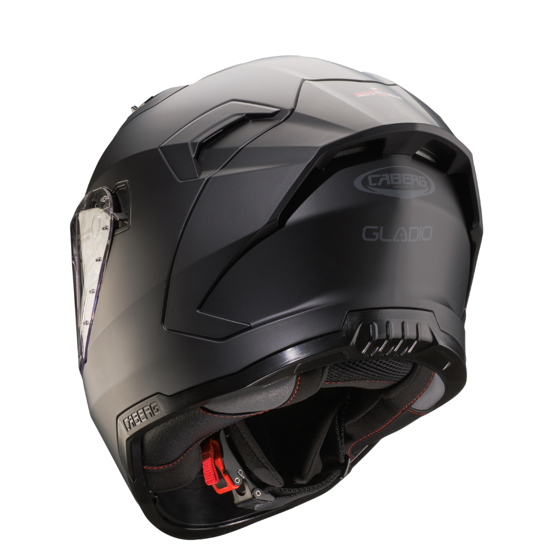 Caberg Gladio Matt Black full-face helmet - rear three-quarter view